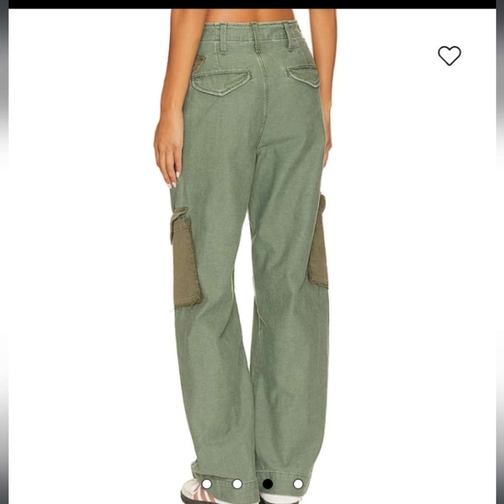 MOTHER Wide Leg Pants in Olive Green